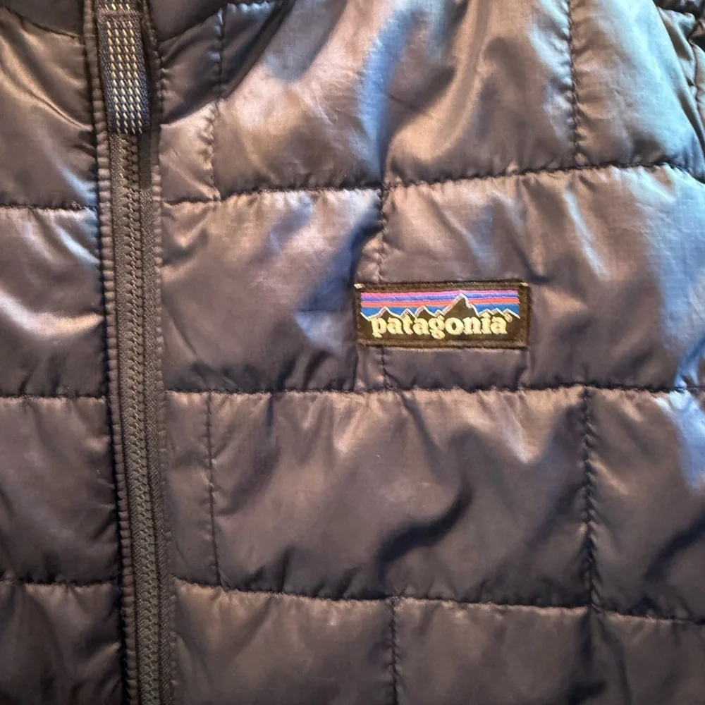 Patagonia Kids Nano Puff Navy Brick Quilt Insulated Lightweight spring Jacket 12